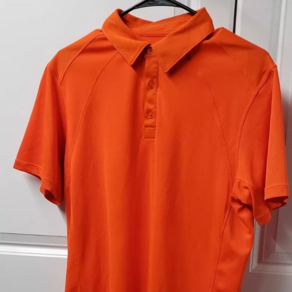 Tek Gear Men's Polo Shirt Size: Medium Orange Short Sleeve